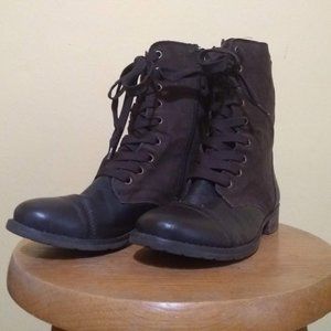 Wanted Lace-up Boots Zipper Calf Combat-style